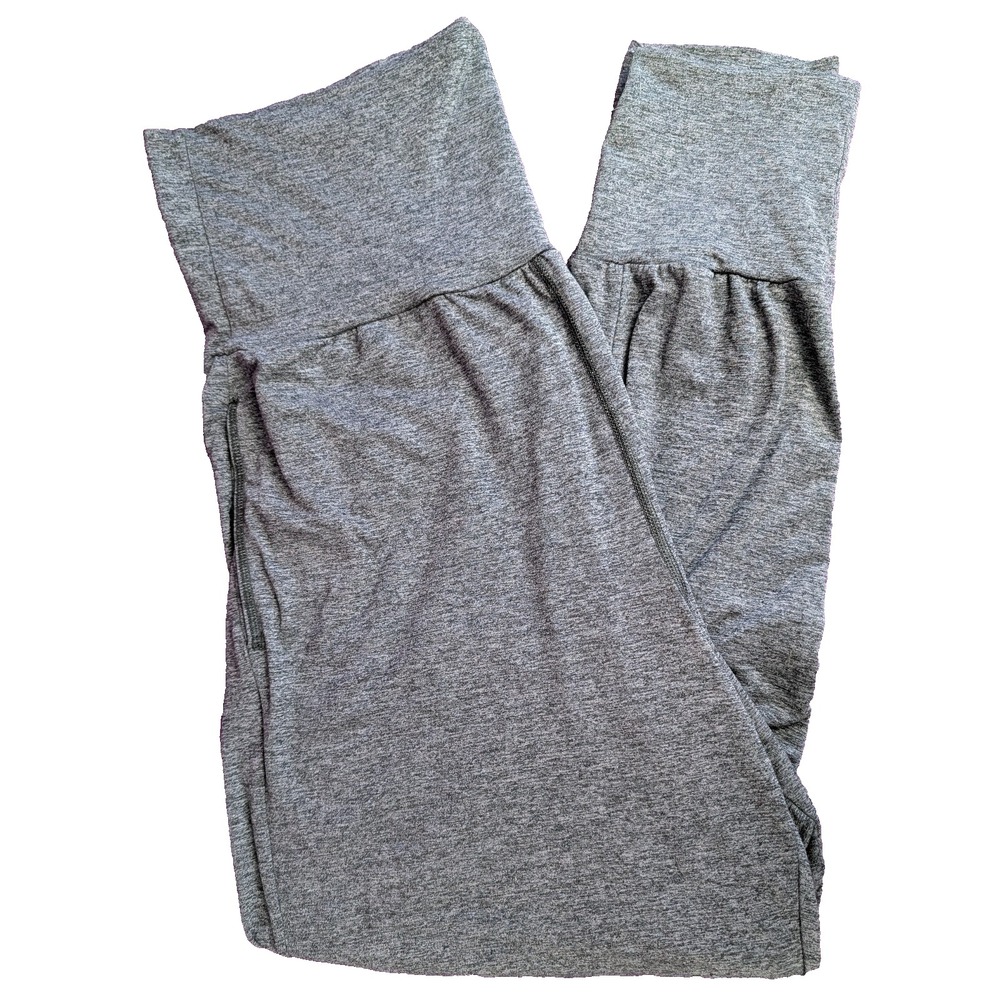 Aerie Chill Play Move Heather Gray Leggings High Waist Pockets Sz L Athletic
